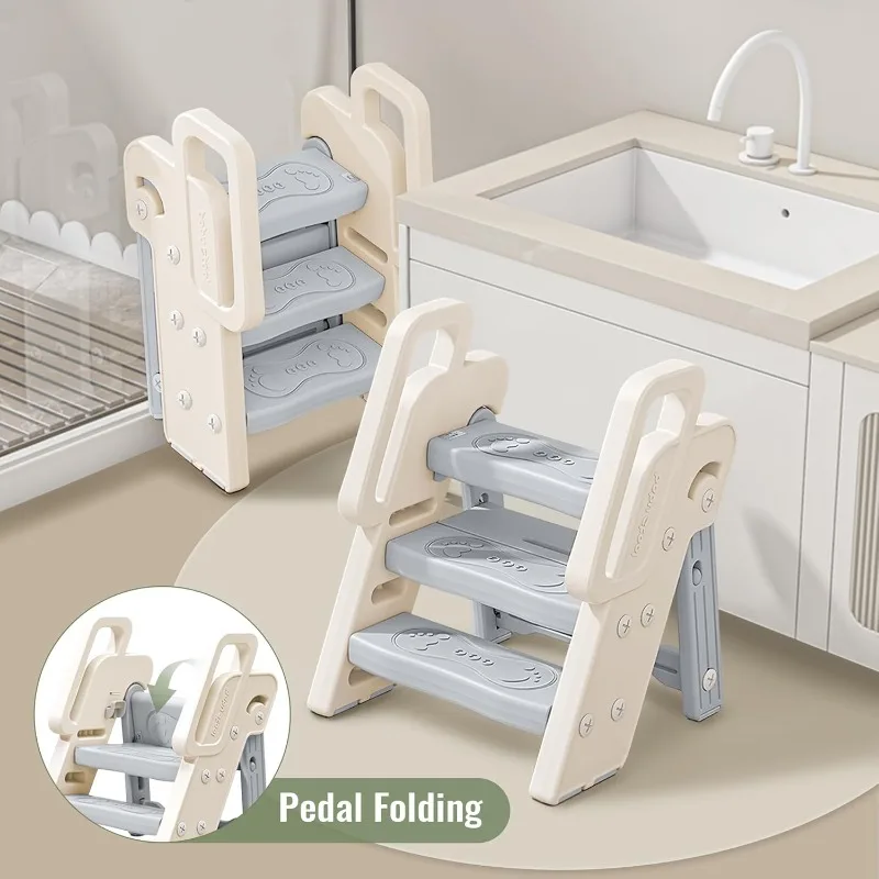 Toddler Learning Tower - 3-ступенчатый стул с ручками, нескользящий, 4